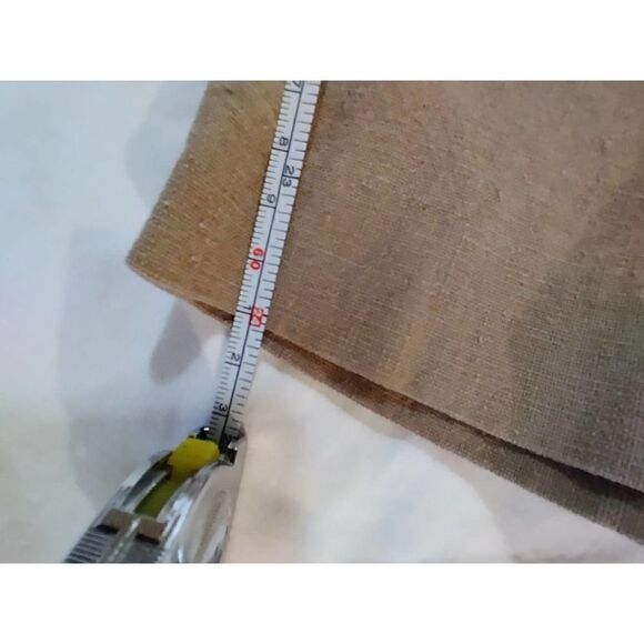 COLDWATER CREEK 100% LINEN LAGENLOOK WOMENS PANTS TAN ELASTIC WAIST SIZE MEDIUM - Picture 6 of 6